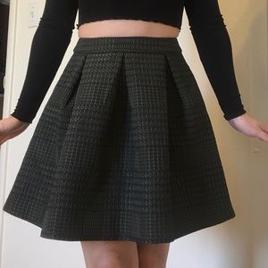 Green Structured Skirt